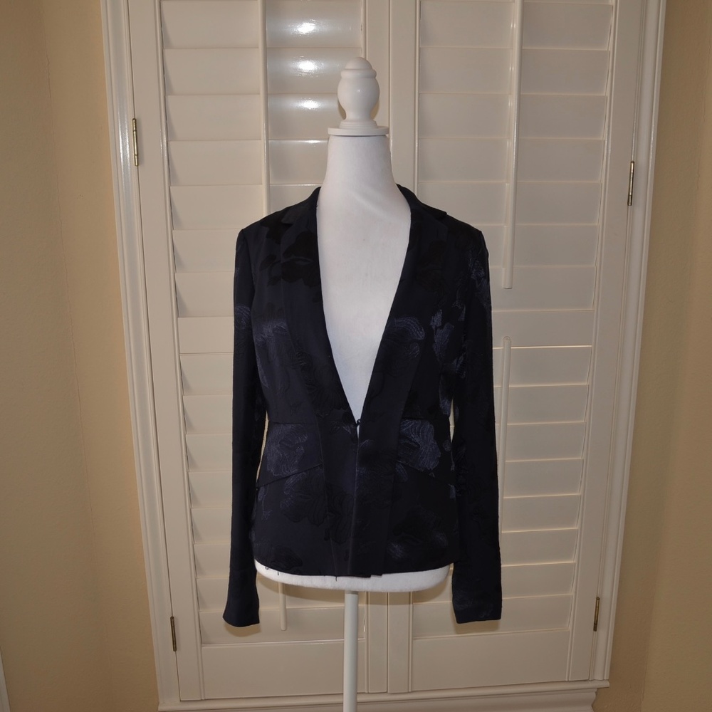 Anthropologie/Elevenses Long Sleeve Patterned Blazer